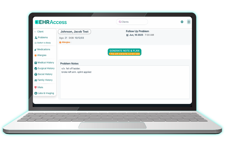 ehraccess screenshots laptop